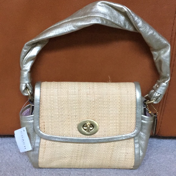 NWT COACH mini straw bag - Picture 1 of 6